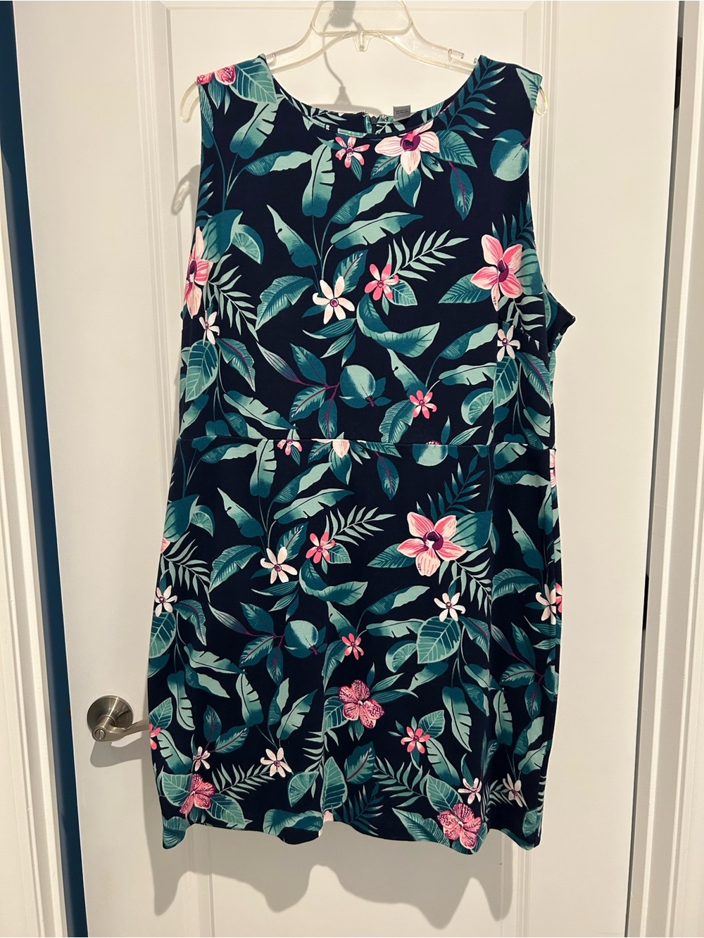 Old Navy Navy Floral Shift Dress with Teal and Pink Accents